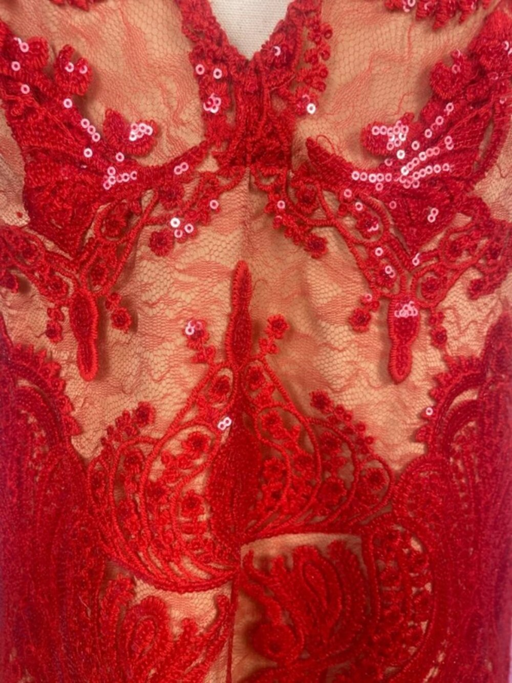 Free people night shimmers red sequin mini dress - Picture 3 of 5